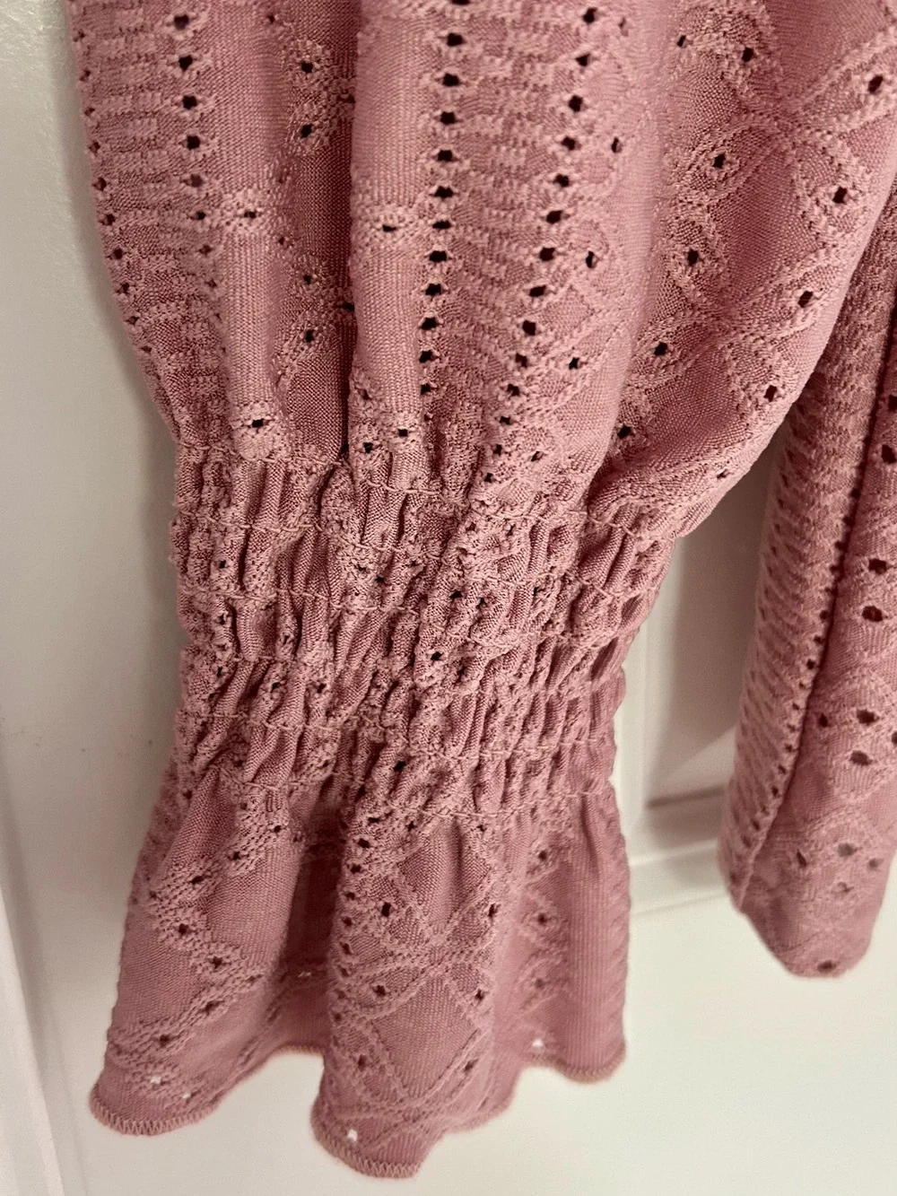 Grace Karin Rose Eyelet Peasant Blouse